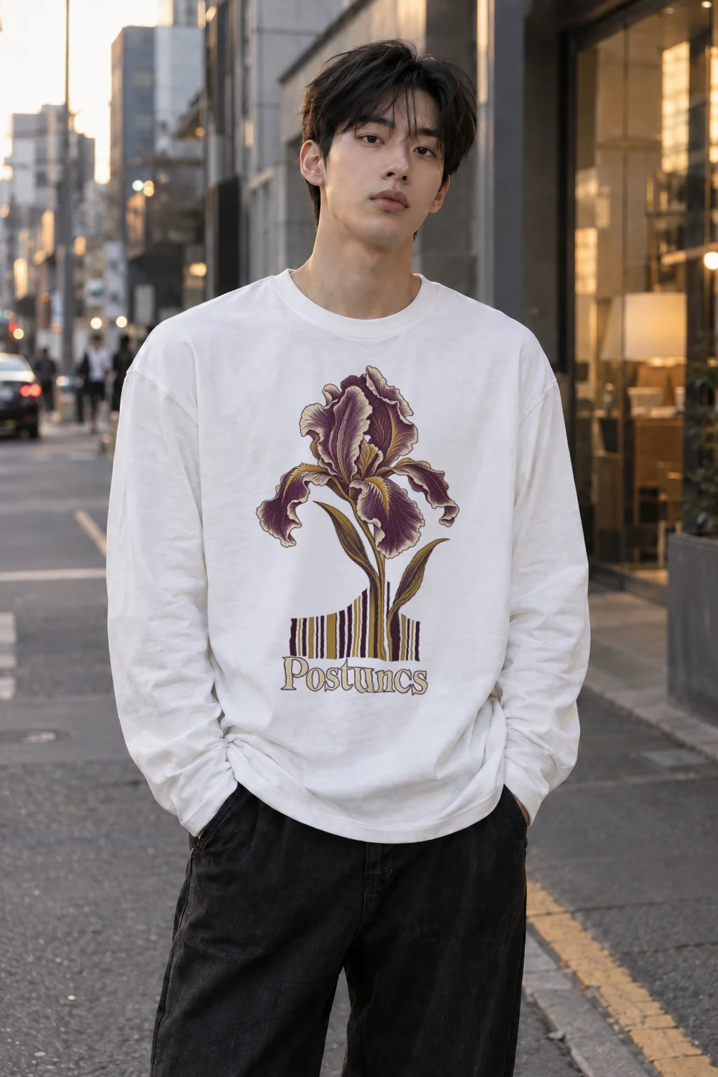 "Purple Iris Register" Unisex Longsleeve T-shirt | Gildan 2400