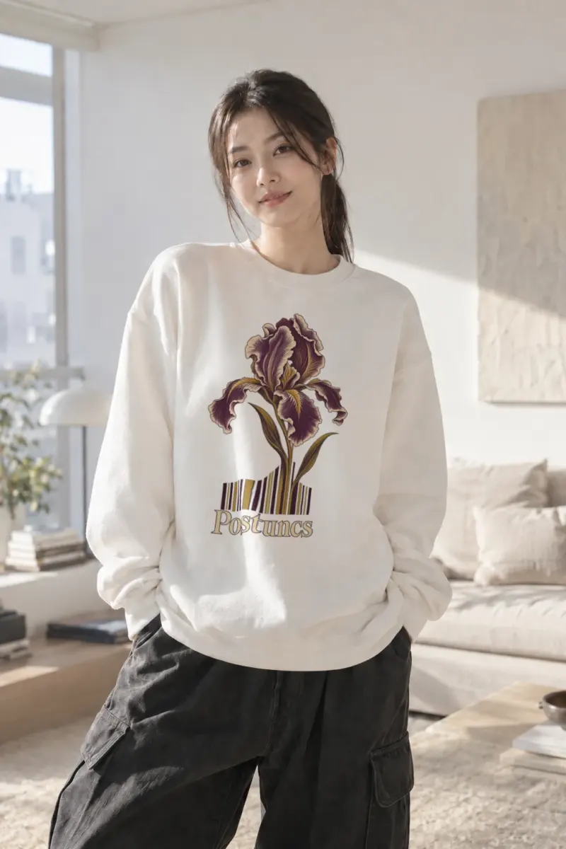 "Purple Iris Stripes" Heavy Blend Unisex Crewneck Sweatshirt