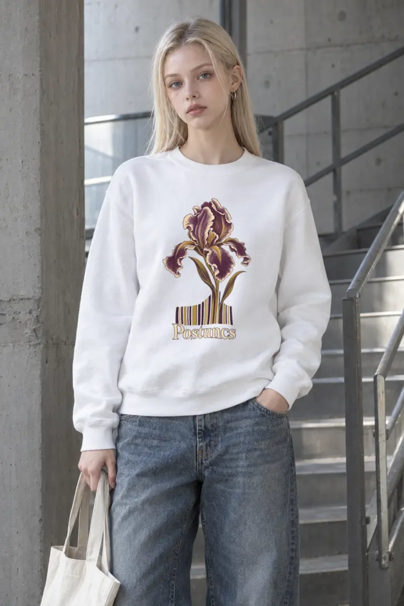 "Purple Iris Stripes" Heavy Blend Unisex Crewneck Sweatshirt