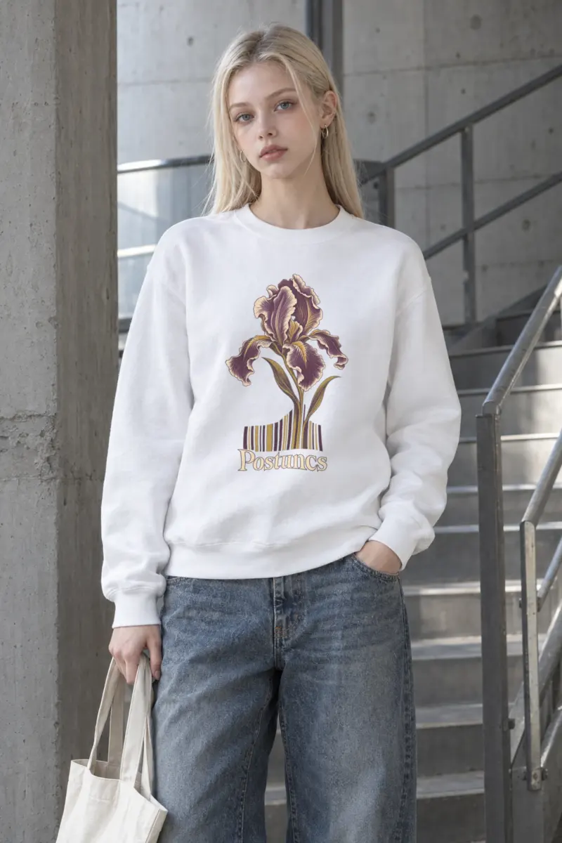 "Purple Iris Stripes" Heavy Blend Unisex Crewneck Sweatshirt
