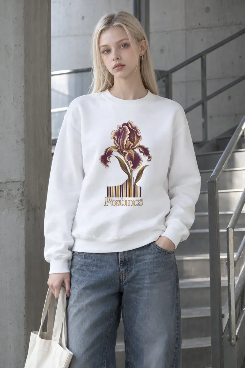 "Purple Iris Stripes" Heavy Blend Unisex Crewneck Sweatshirt