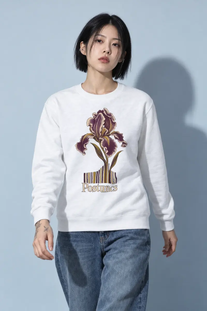"Purple Iris Stripes" Heavy Blend Unisex Crewneck Sweatshirt