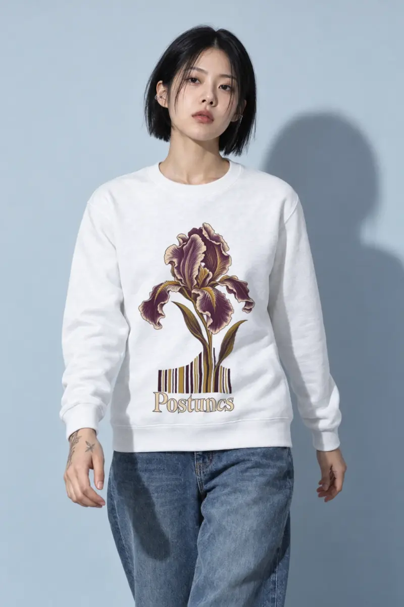"Purple Iris Stripes" Heavy Blend Unisex Crewneck Sweatshirt