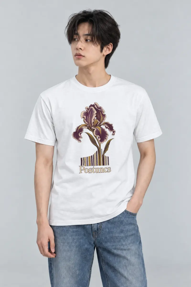 "Purple Iris Stripes" Heavyweight Unisex Crewneck T-shirt