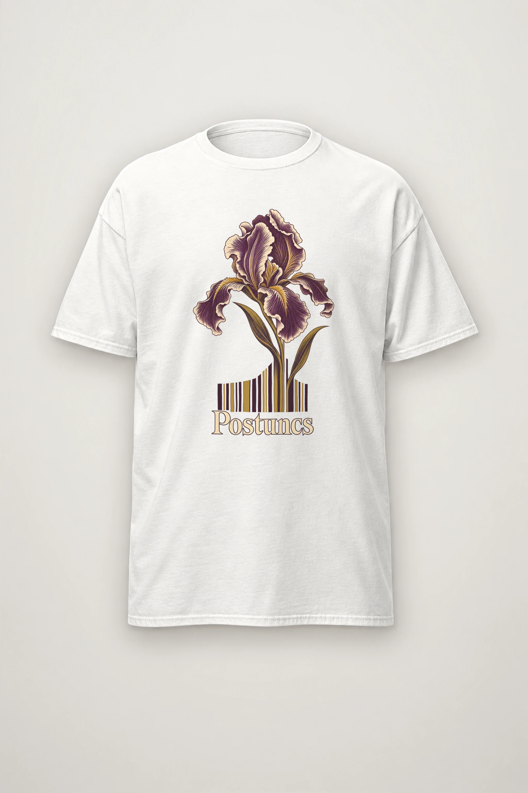 "Purple Iris Stripes" Heavyweight Unisex Crewneck T-shirt