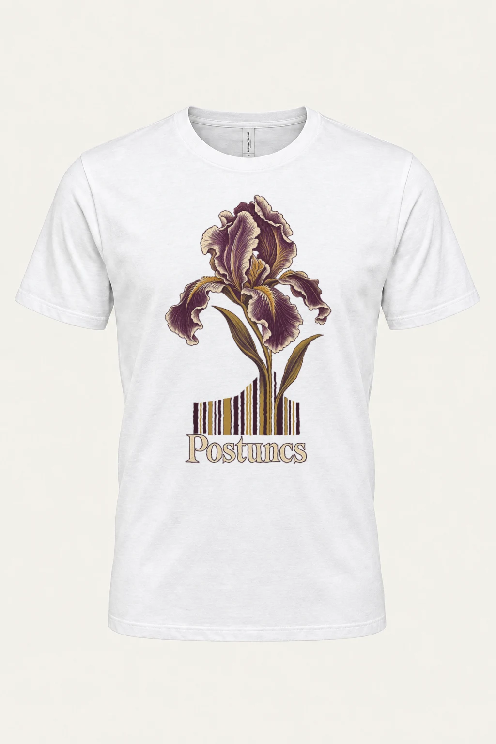 "Purple Iris Stripes" Heavyweight Unisex Crewneck T-shirt | Gildan 5000