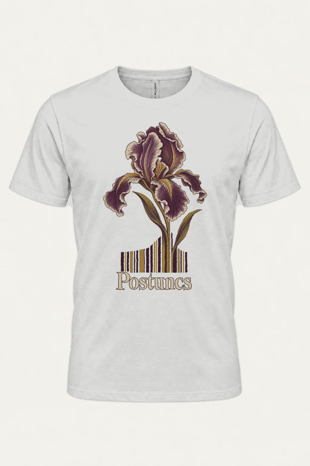 "Purple Iris Stripes" Heavyweight Unisex Crewneck T-shirt | Gildan 5000