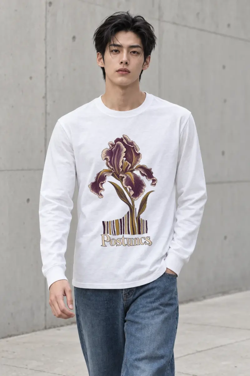 "Purple Iris Stripes" Unisex Longsleeve T-shirt