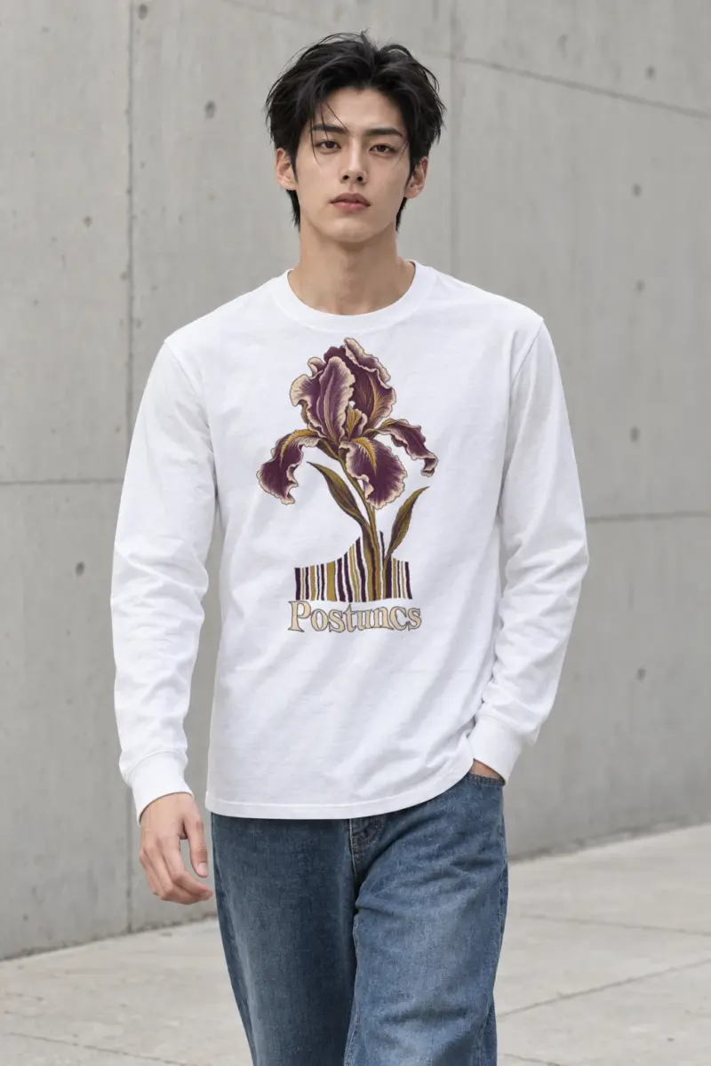 "Purple Iris Stripes" Unisex Longsleeve T-shirt