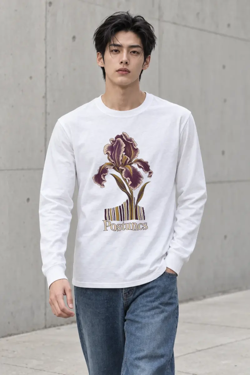 "Purple Iris Stripes" Unisex Longsleeve T-shirt