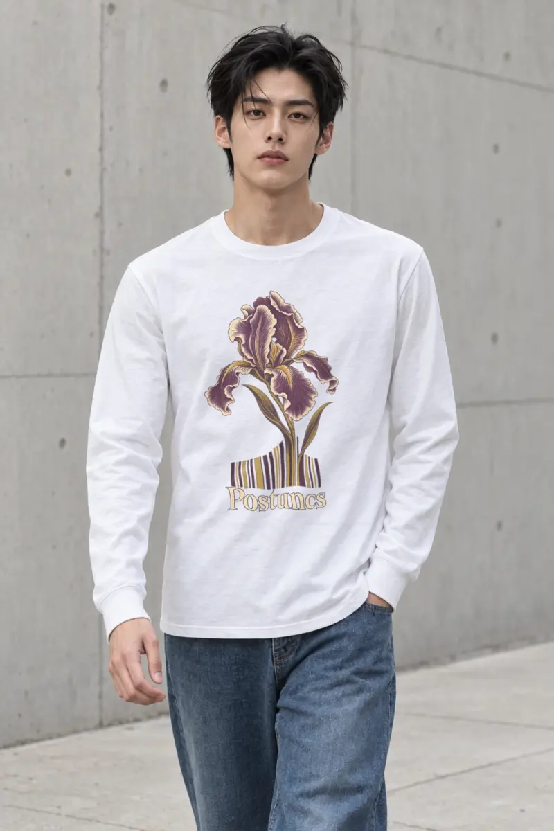 "Purple Iris Stripes" Unisex Longsleeve T-shirt