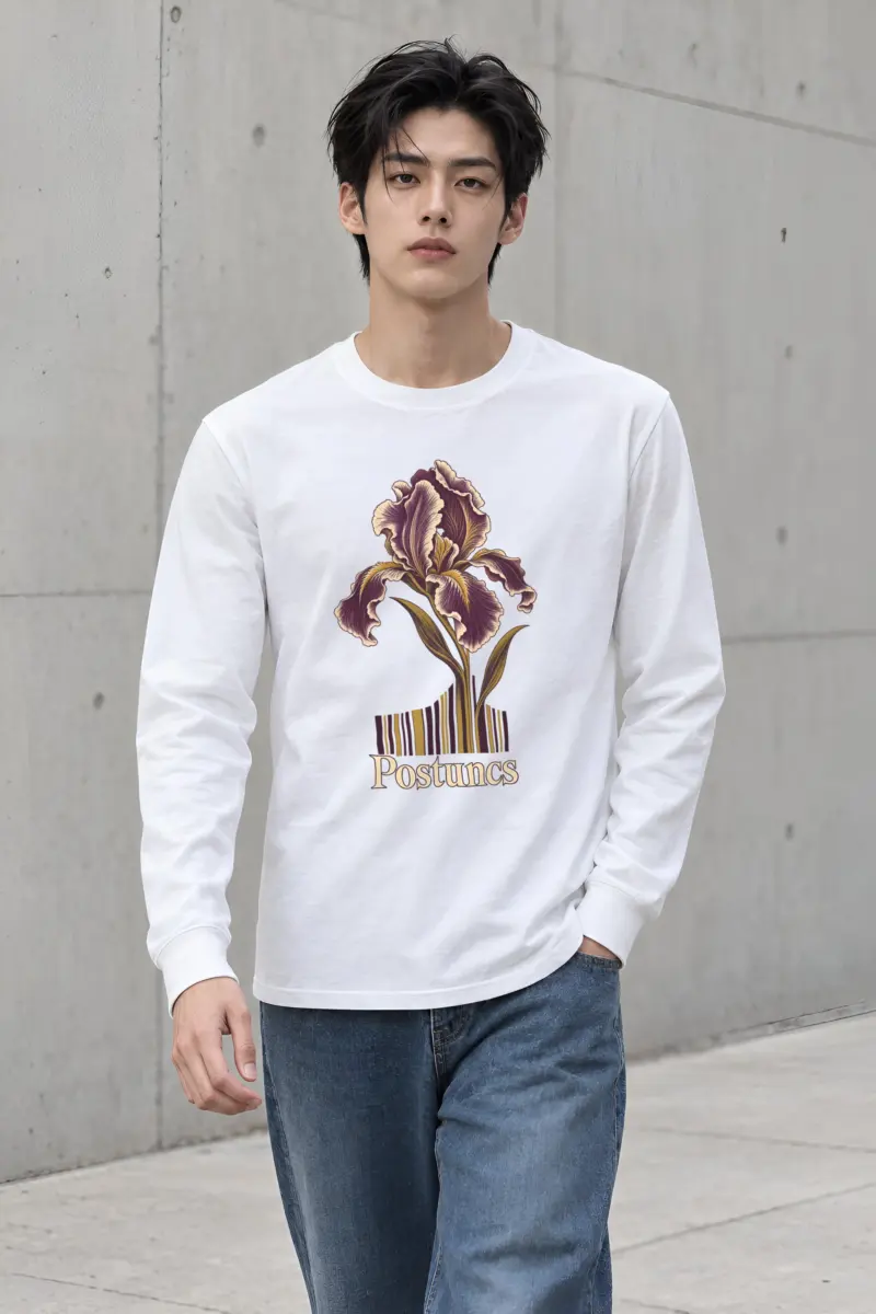 "Purple Iris Stripes" Unisex Longsleeve T-shirt