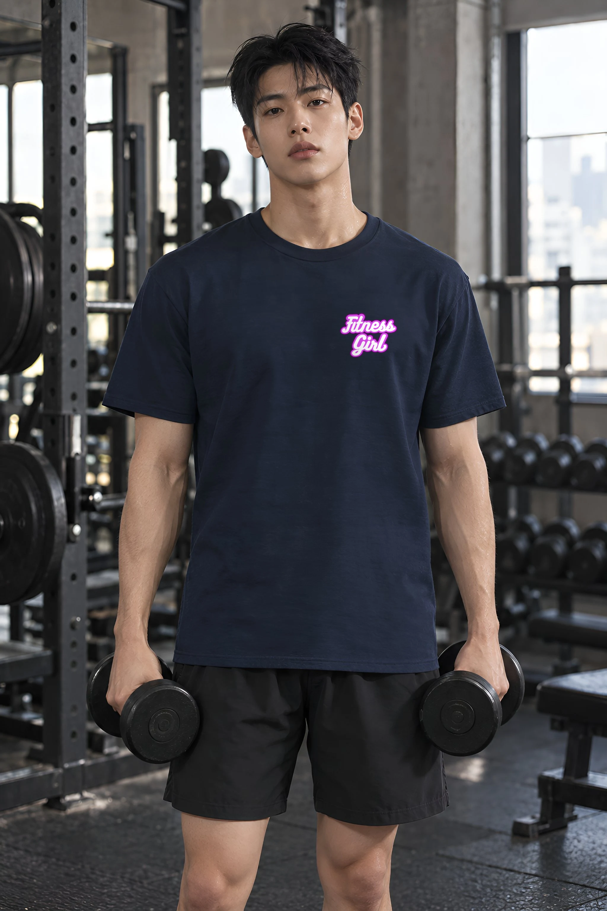 "Purple Power Pose" Heavyweight Unisex Crewneck T-shirt