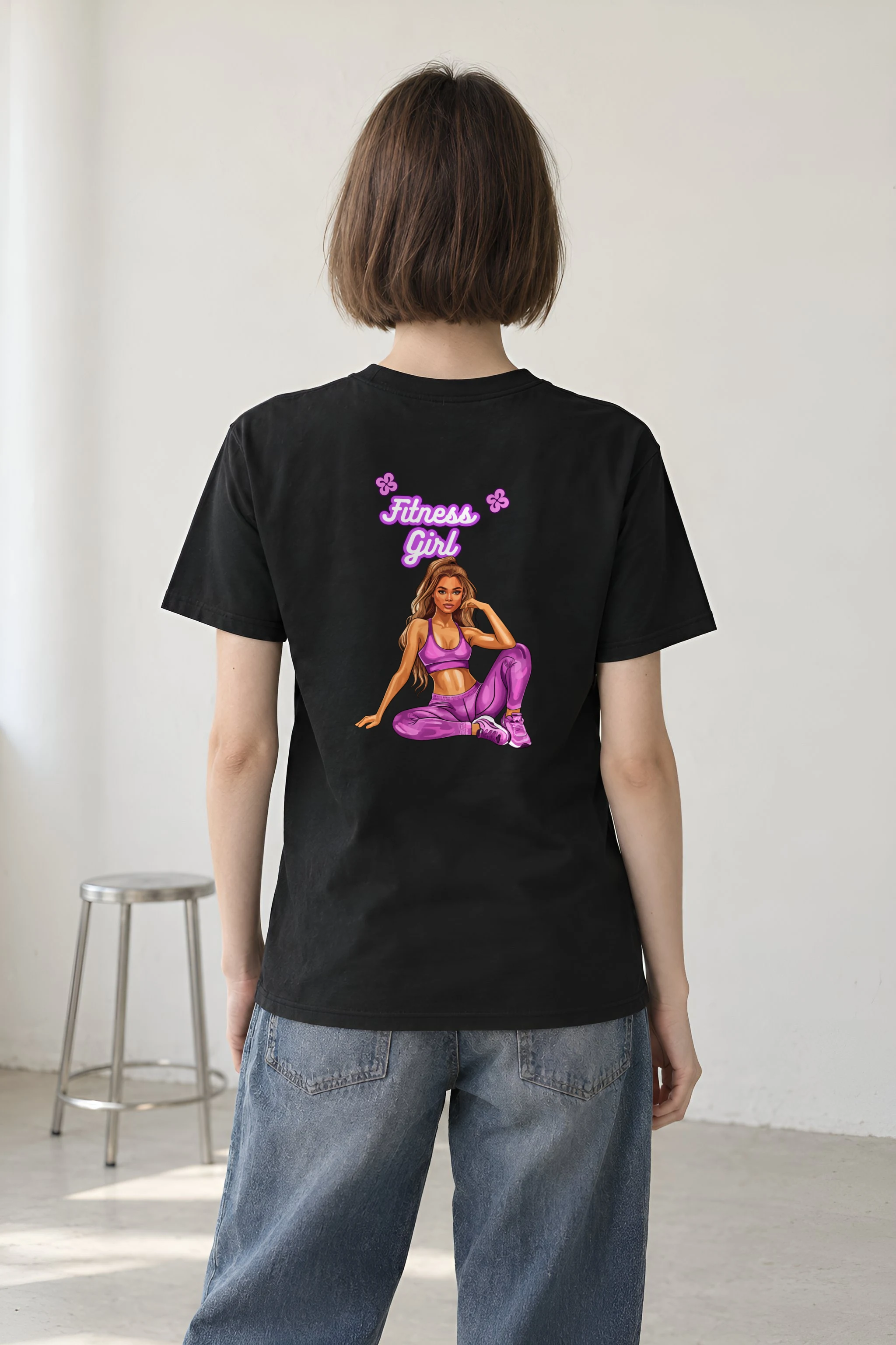 "Purple Power Pose" Heavyweight Unisex Crewneck T-shirt