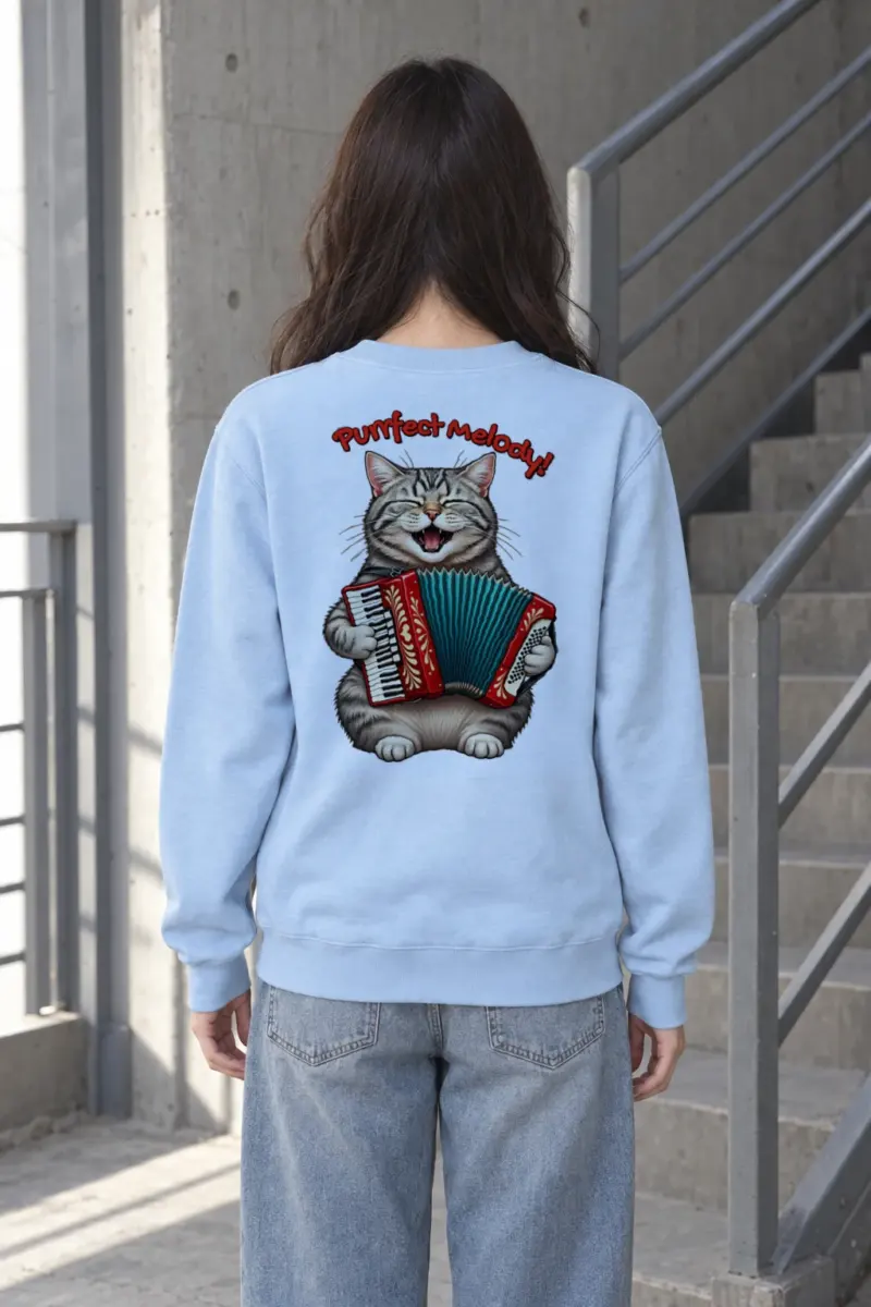 "Purrfect Melody" Heavy Blend Unisex Crewneck Sweatshirt | Gildan 18000