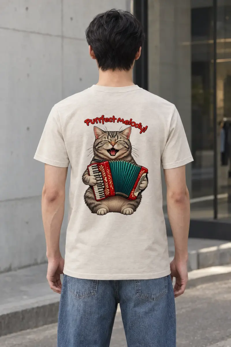 "Purrfect Melody" Heavyweight Unisex Crewneck T-shirt