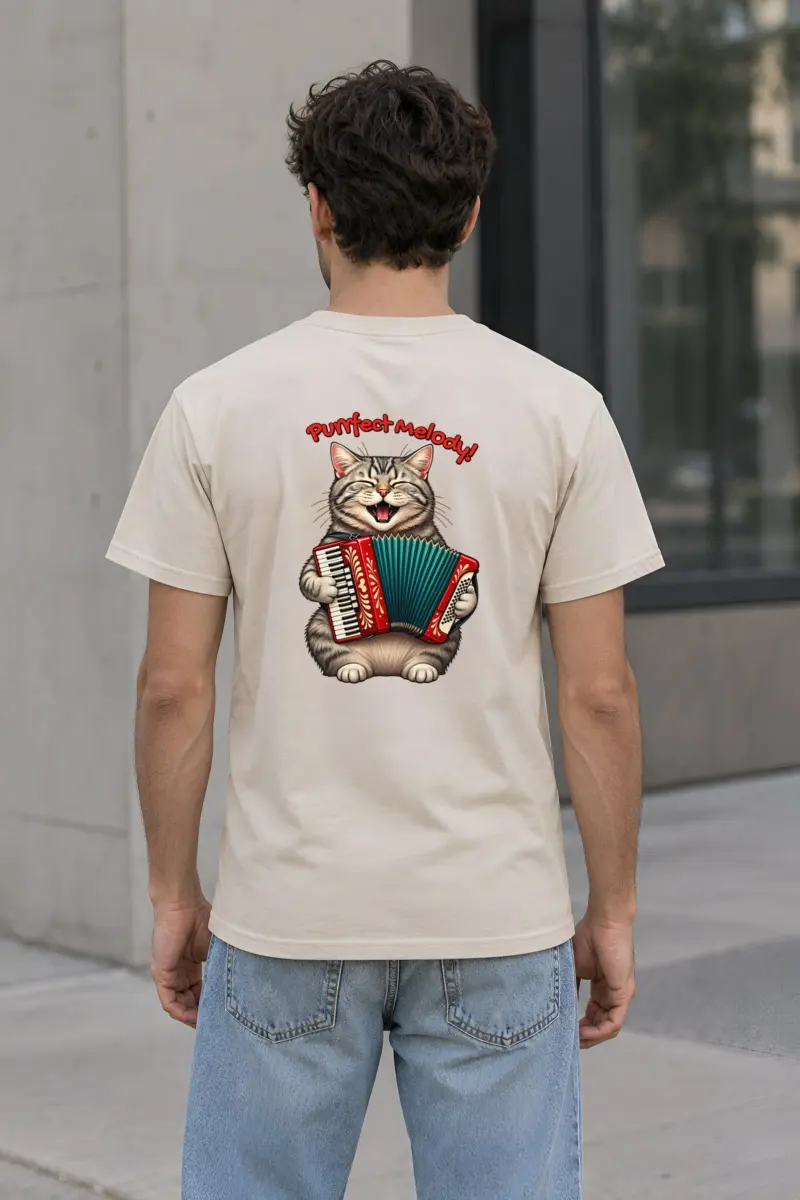 "Purrfect Melody" Heavyweight Unisex Crewneck T-shirt