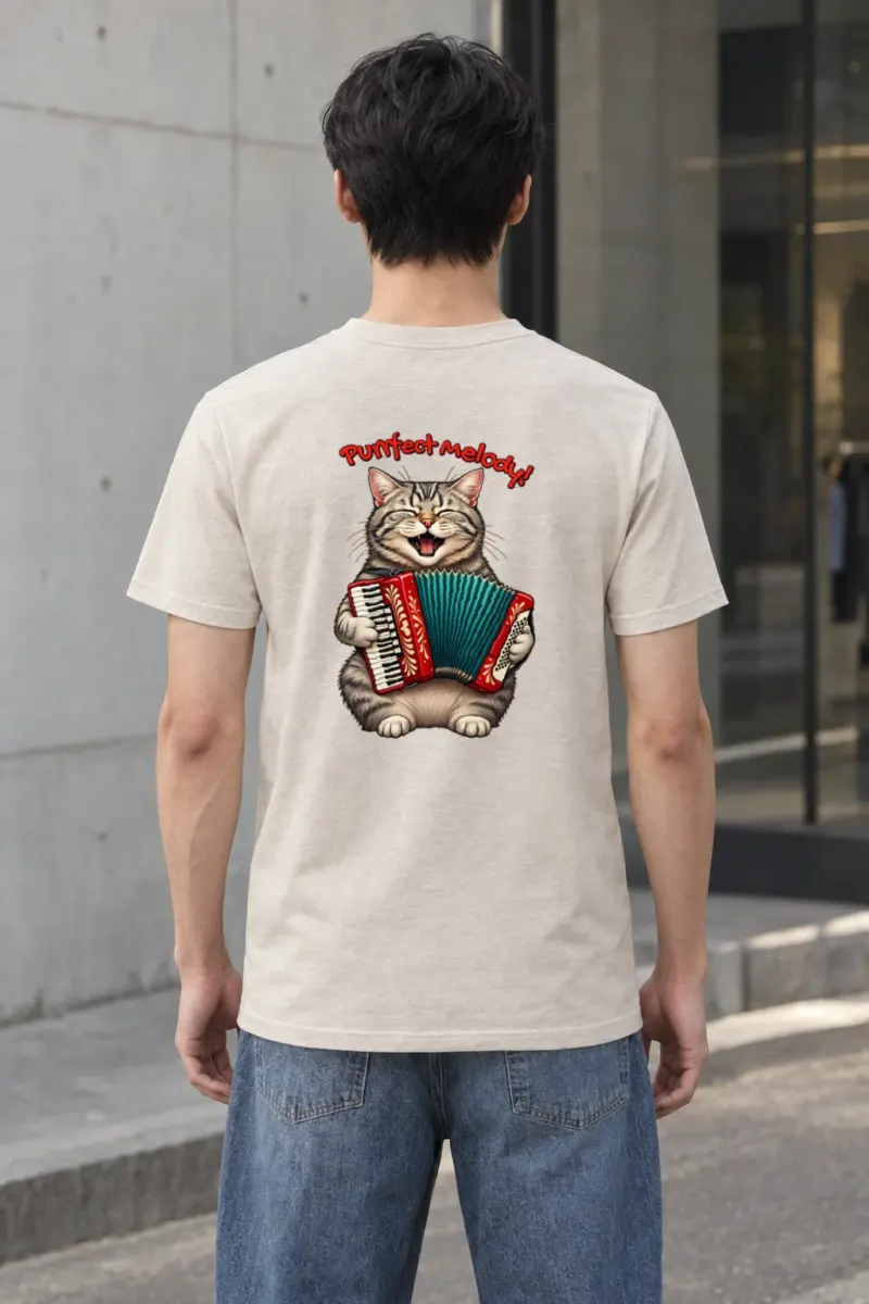 "Purrfect Melody" Heavyweight Unisex Crewneck T-shirt