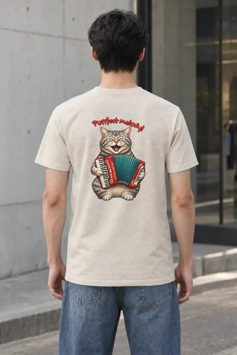 "Purrfect Melody" Heavyweight Unisex Crewneck T-shirt
