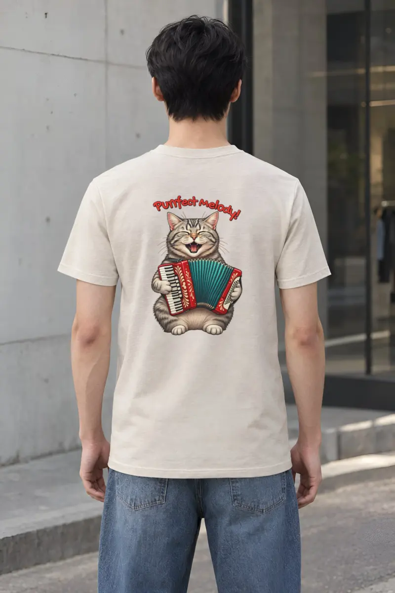 "Purrfect Melody" Heavyweight Unisex Crewneck T-shirt
