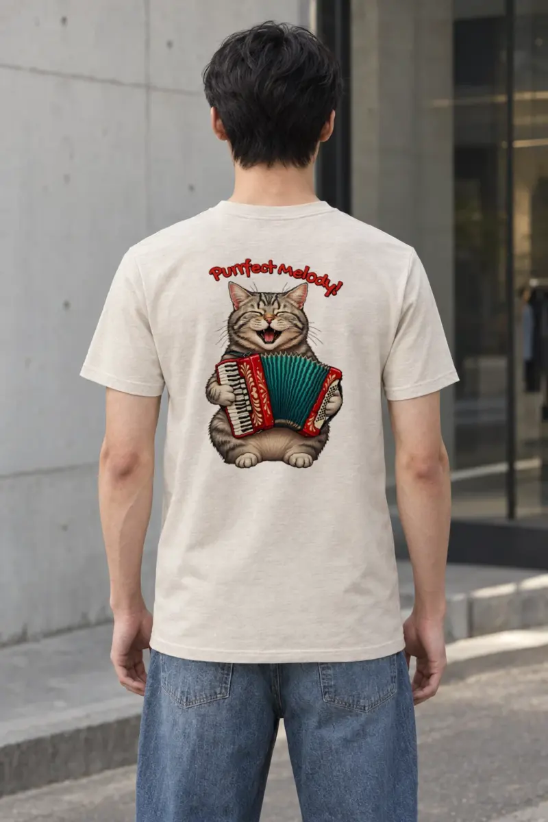 "Purrfect Melody" Heavyweight Unisex Crewneck T-shirt