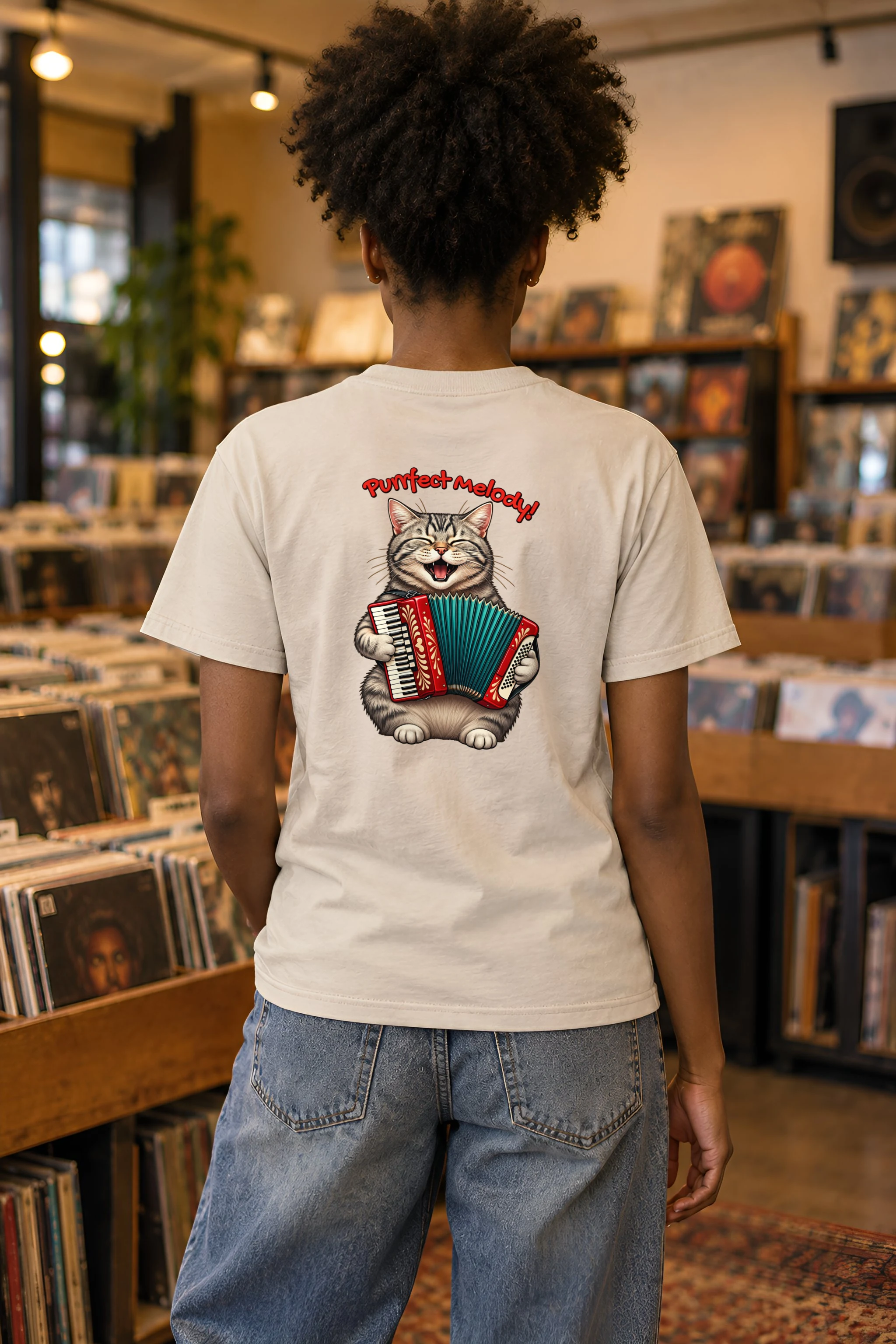 "Purrfect Melody" Heavyweight Unisex Crewneck T-shirt