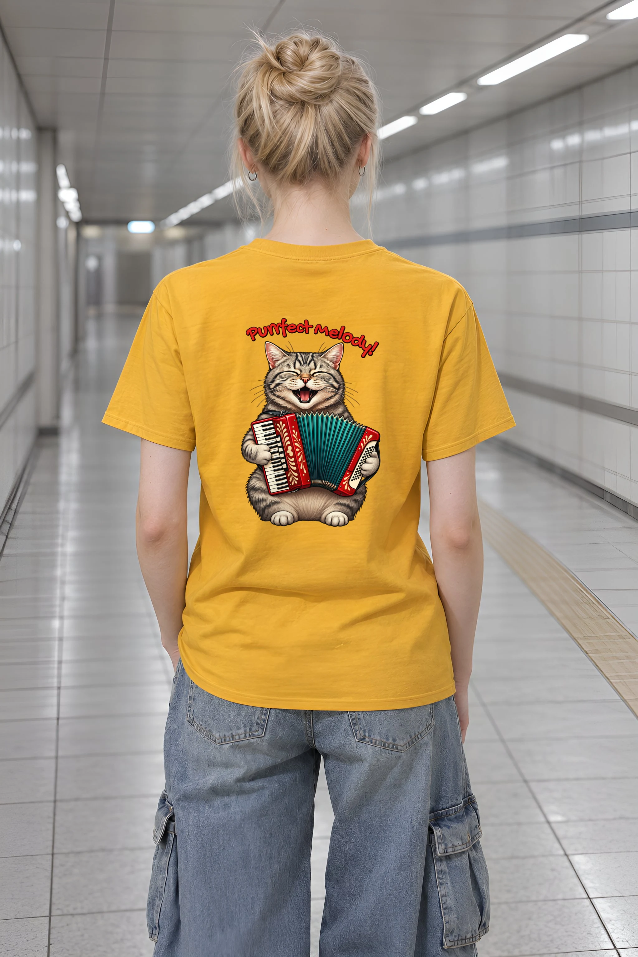 "Purrfect Melody" Heavyweight Unisex Crewneck T-shirt