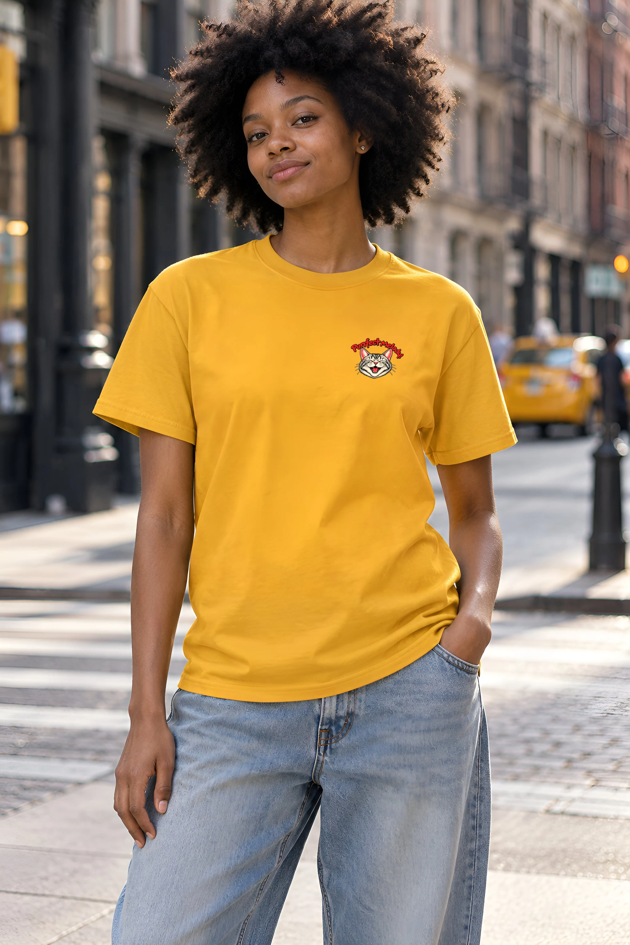 "Purrfect Melody" Heavyweight Unisex Crewneck T-shirt