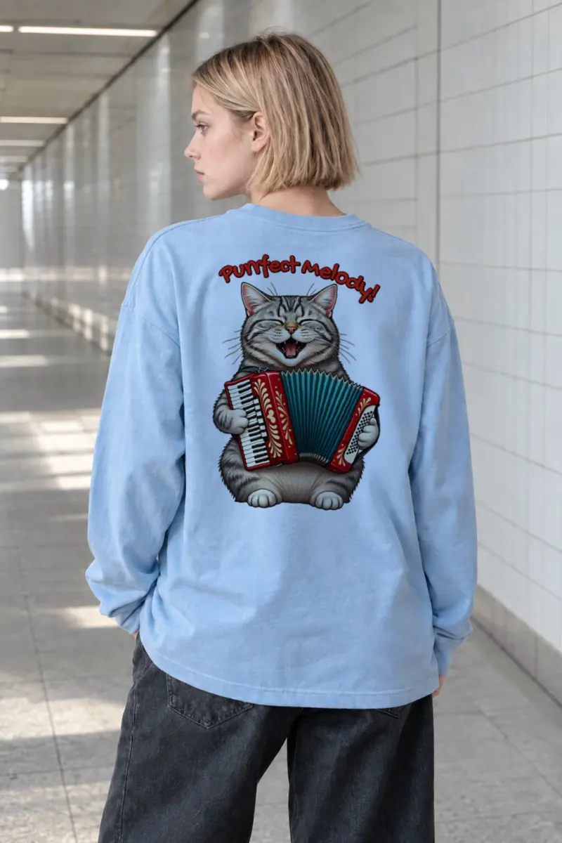 "Purrfect Melody" Unisex Longsleeve T-shirt | Gildan 2400