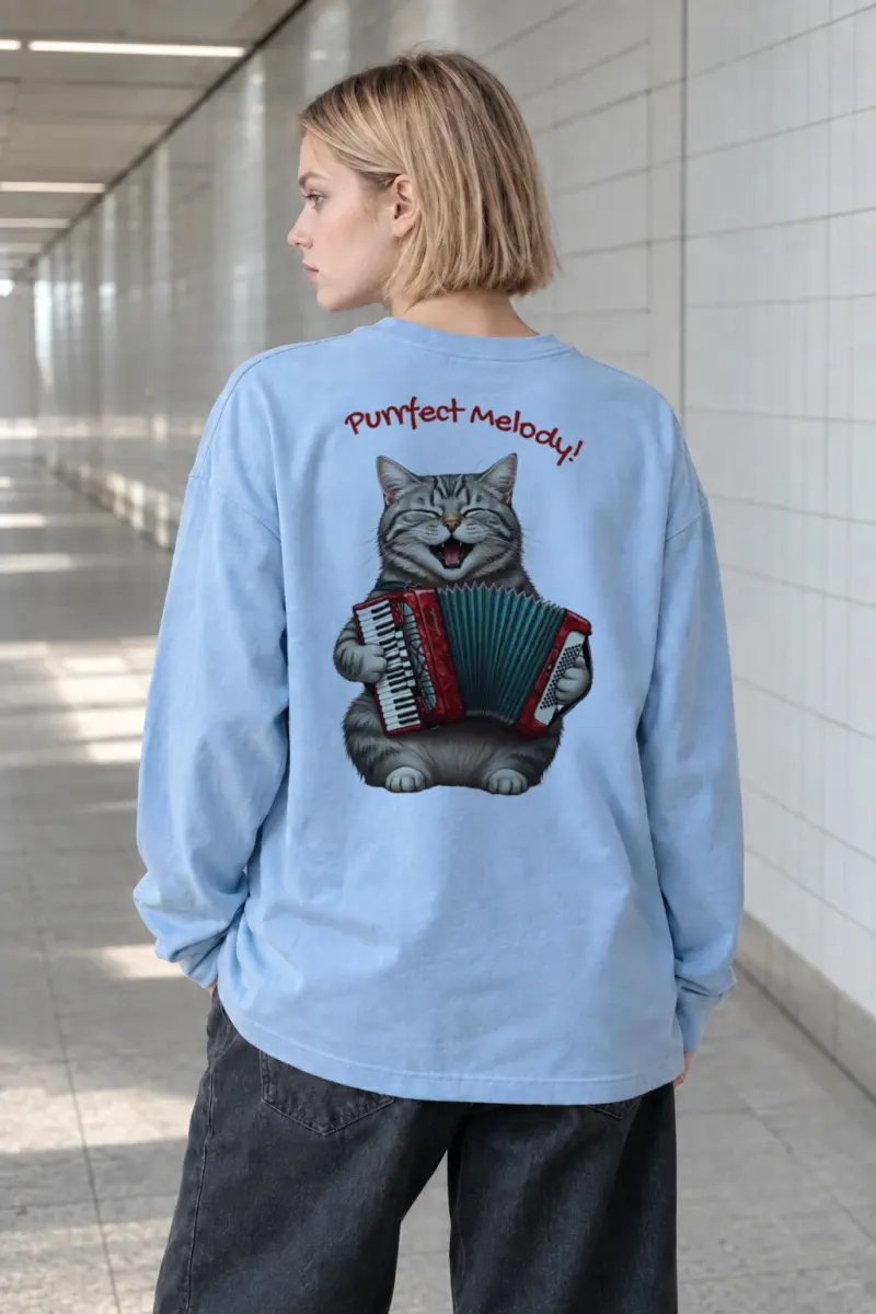 “Purrfect Melody” Unisex Longsleeve T-shirt | Gildan 2400