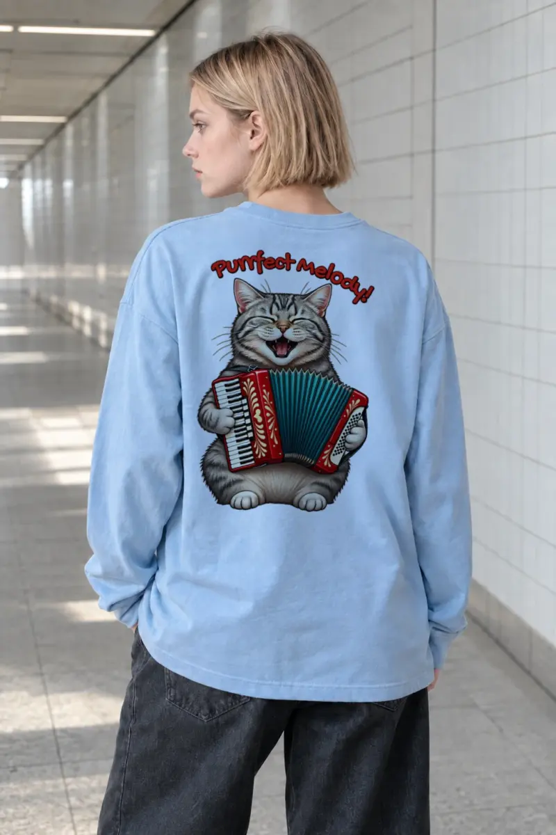 "Purrfect Melody" Unisex Longsleeve T-shirt | Gildan 2400