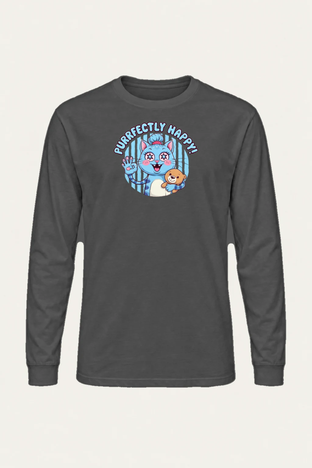 "Purrfectly Happy Cat" Unisex Longsleeve T-shirt | Gildan 2400
