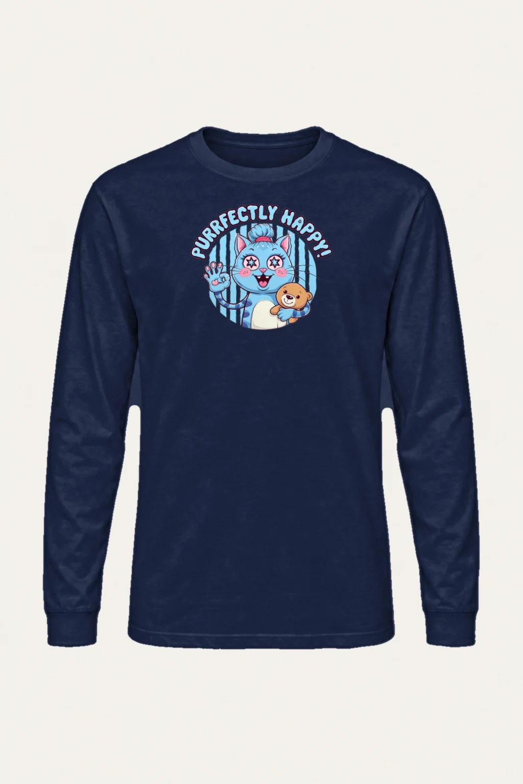 "Purrfectly Happy Cat" Unisex Longsleeve T-shirt | Gildan 2400