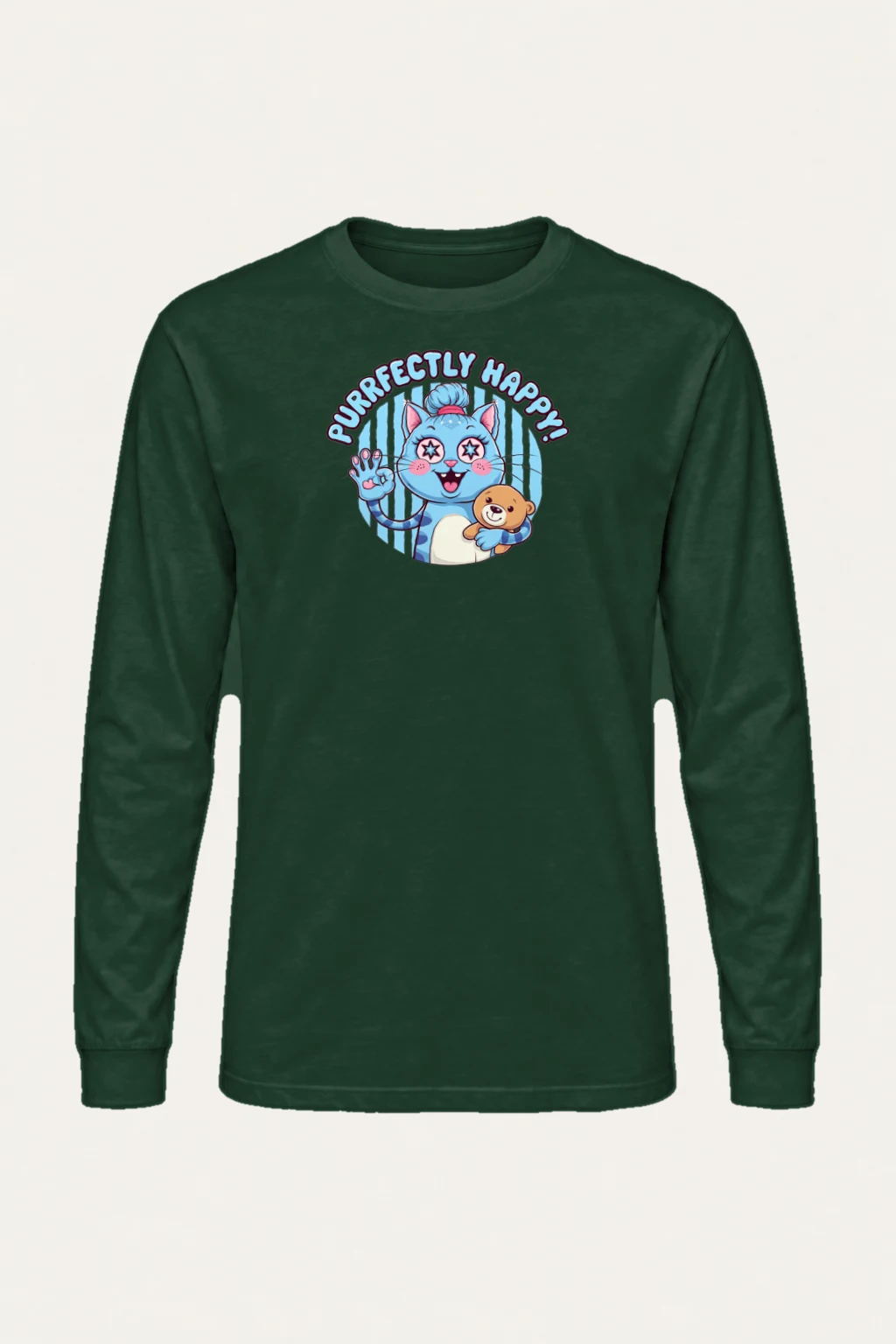 "Purrfectly Happy Cat" Unisex Longsleeve T-shirt | Gildan 2400
