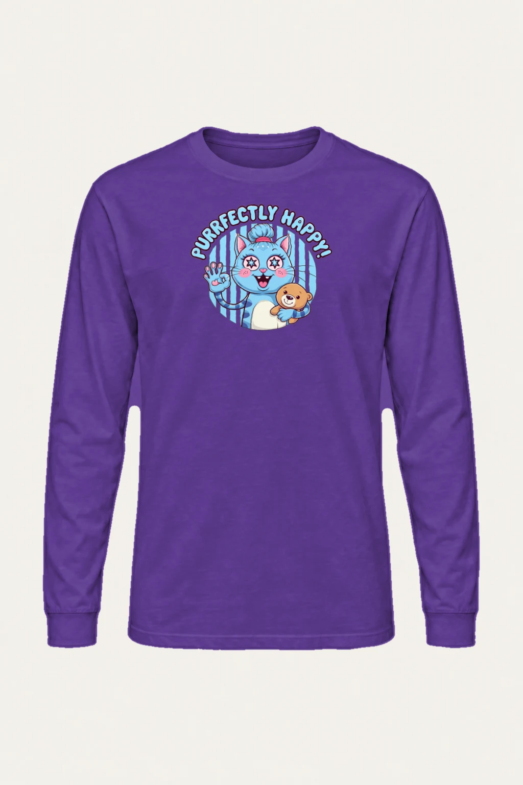 "Purrfectly Happy Cat" Unisex Longsleeve T-shirt | Gildan 2400