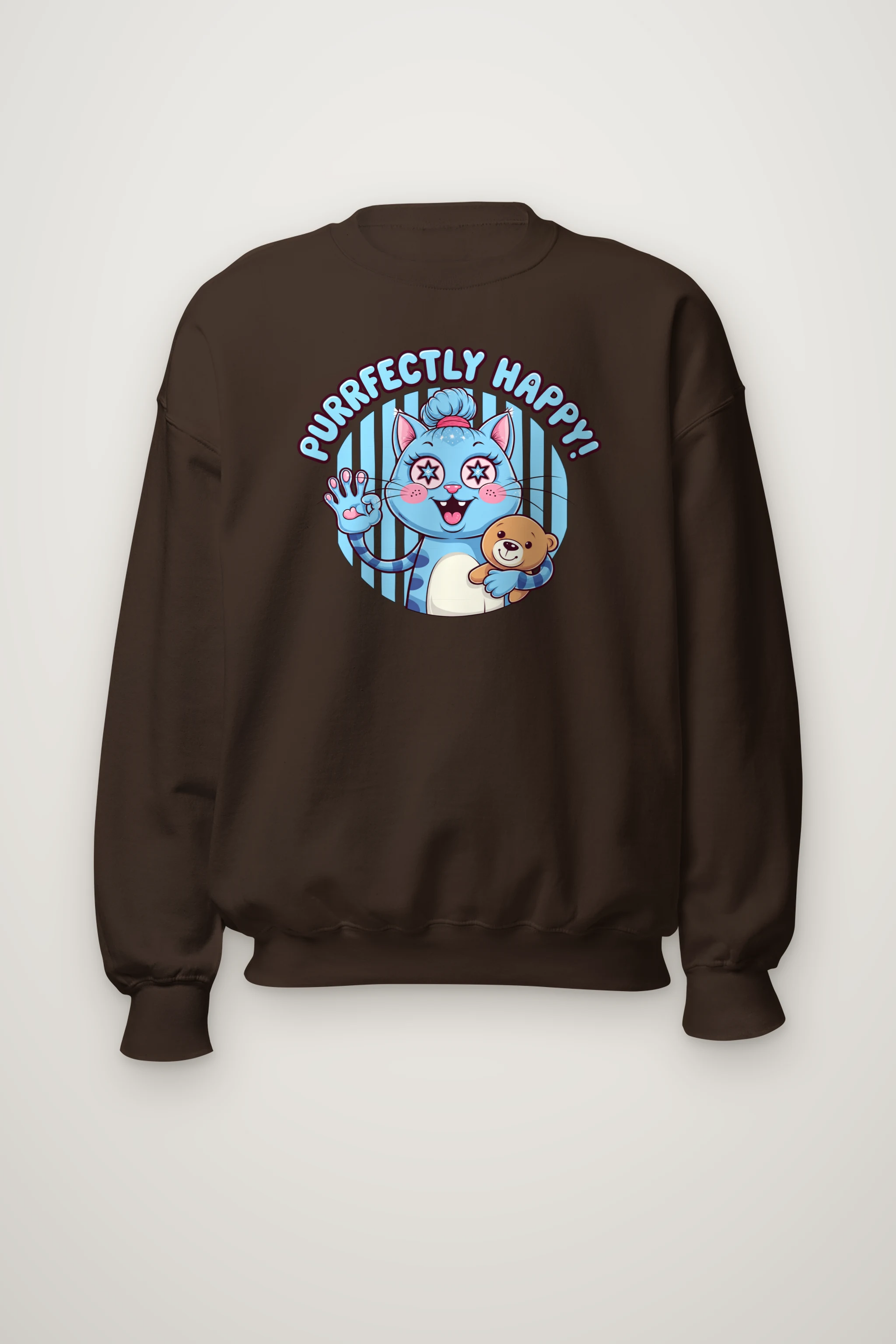"Purrfectly Happy" Heavy Blend Unisex Crewneck Sweatshirt