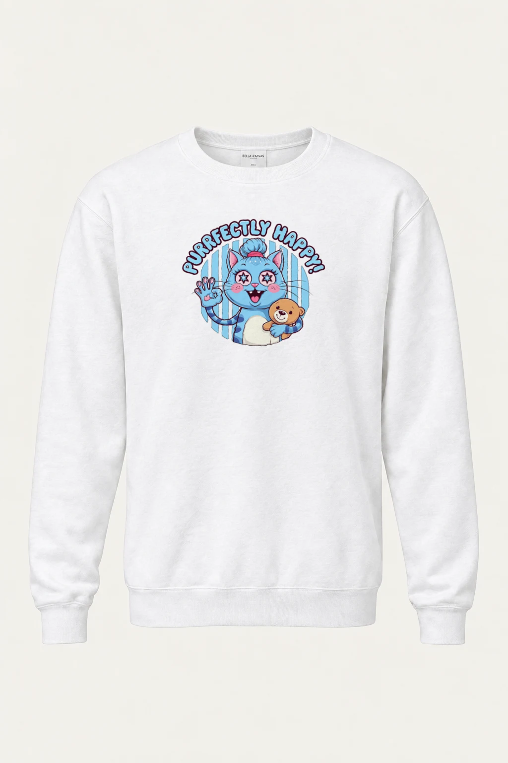 "Purrfectly Happy" Heavy Blend Unisex Crewneck Sweatshirt | Gildan 18000