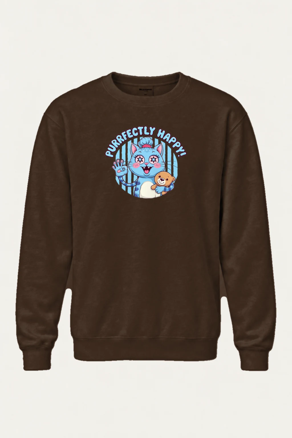 "Purrfectly Happy" Heavy Blend Unisex Crewneck Sweatshirt | Gildan 18000