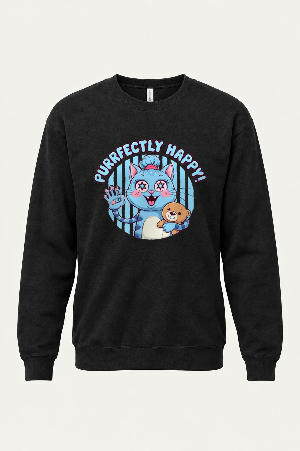 "Purrfectly Happy" Heavy Blend Unisex Crewneck Sweatshirt | Gildan 18000