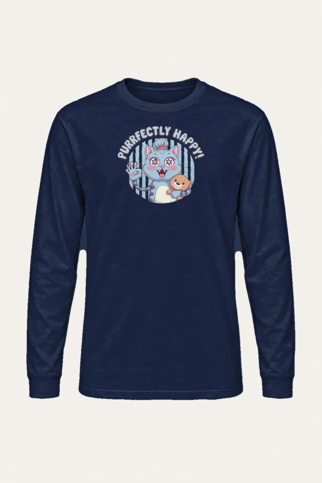 "Purrfectly Happy" Unisex Longsleeve T-shirt | Gildan 2400