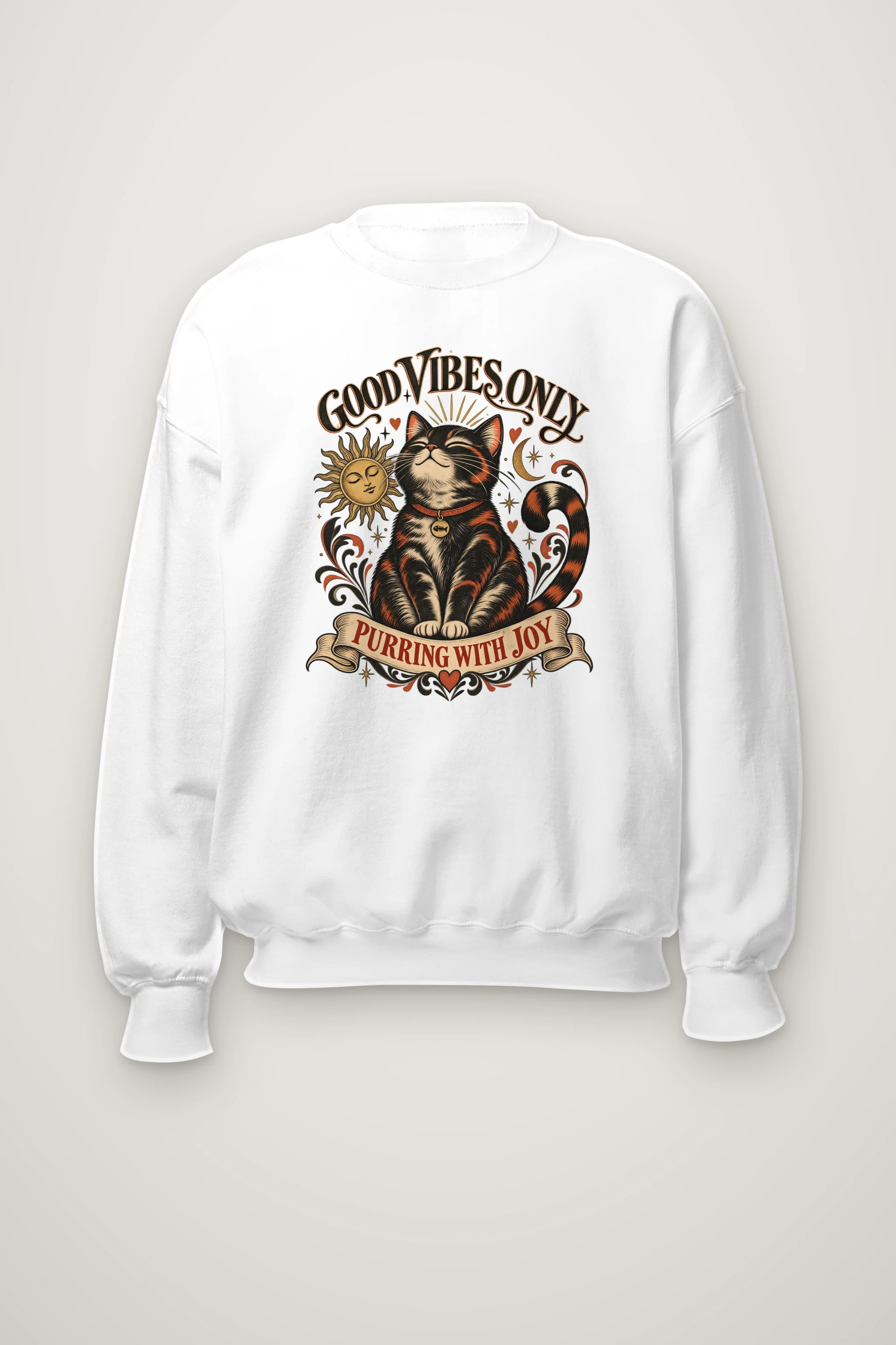 "Purring With Joy" Heavy Blend Unisex Crewneck Sweatshirt