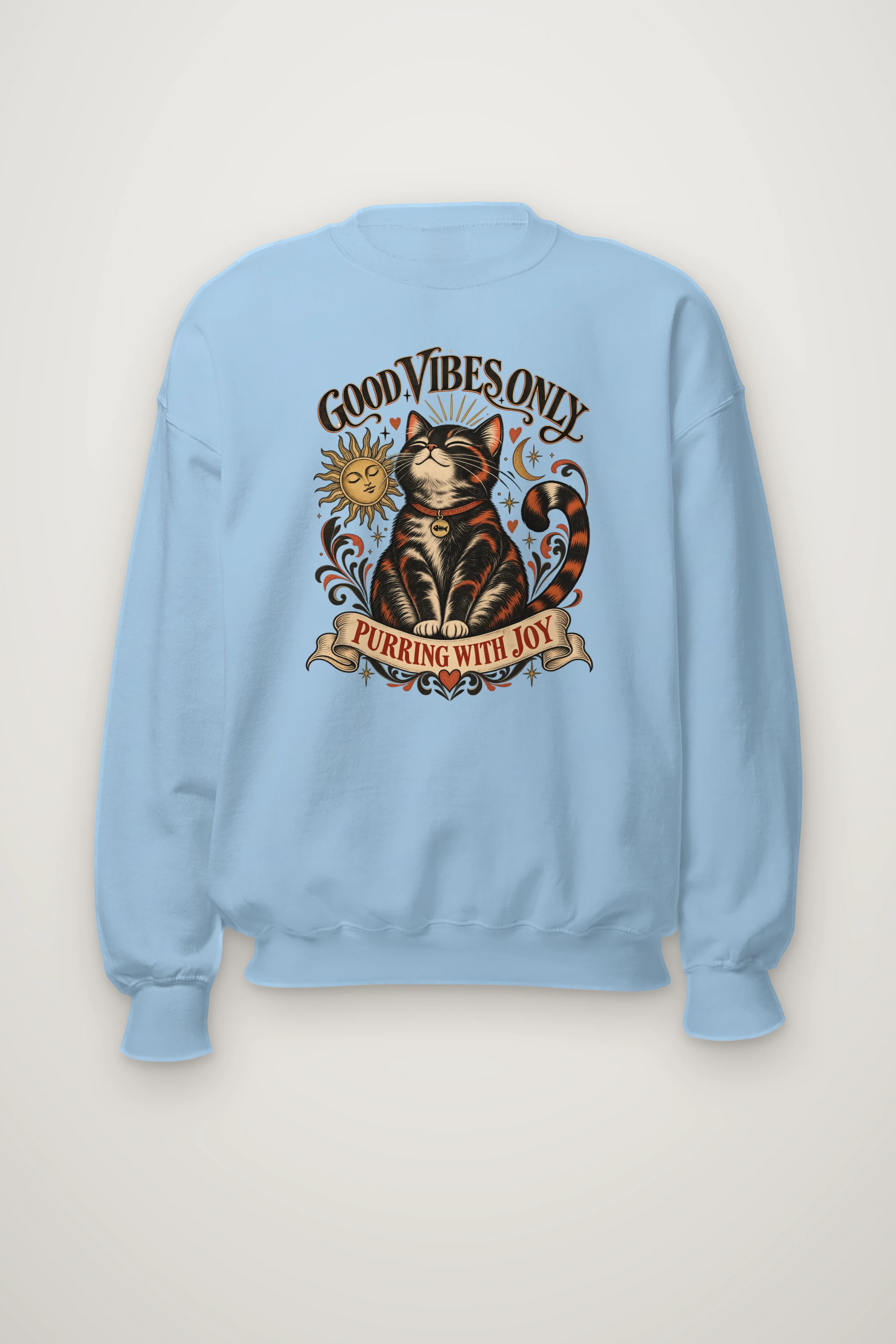 "Purring With Joy" Heavy Blend Unisex Crewneck Sweatshirt