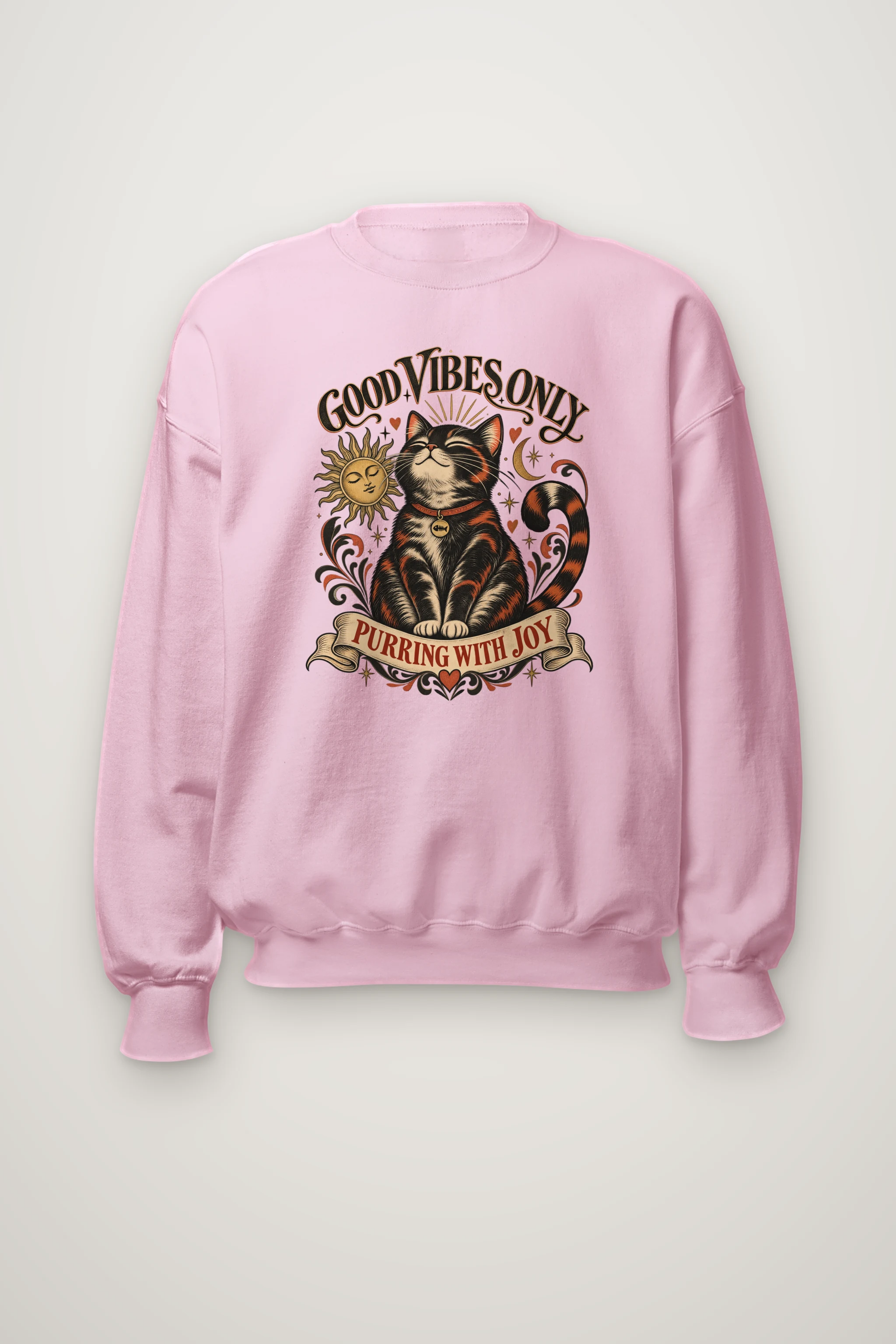 "Purring With Joy" Heavy Blend Unisex Crewneck Sweatshirt