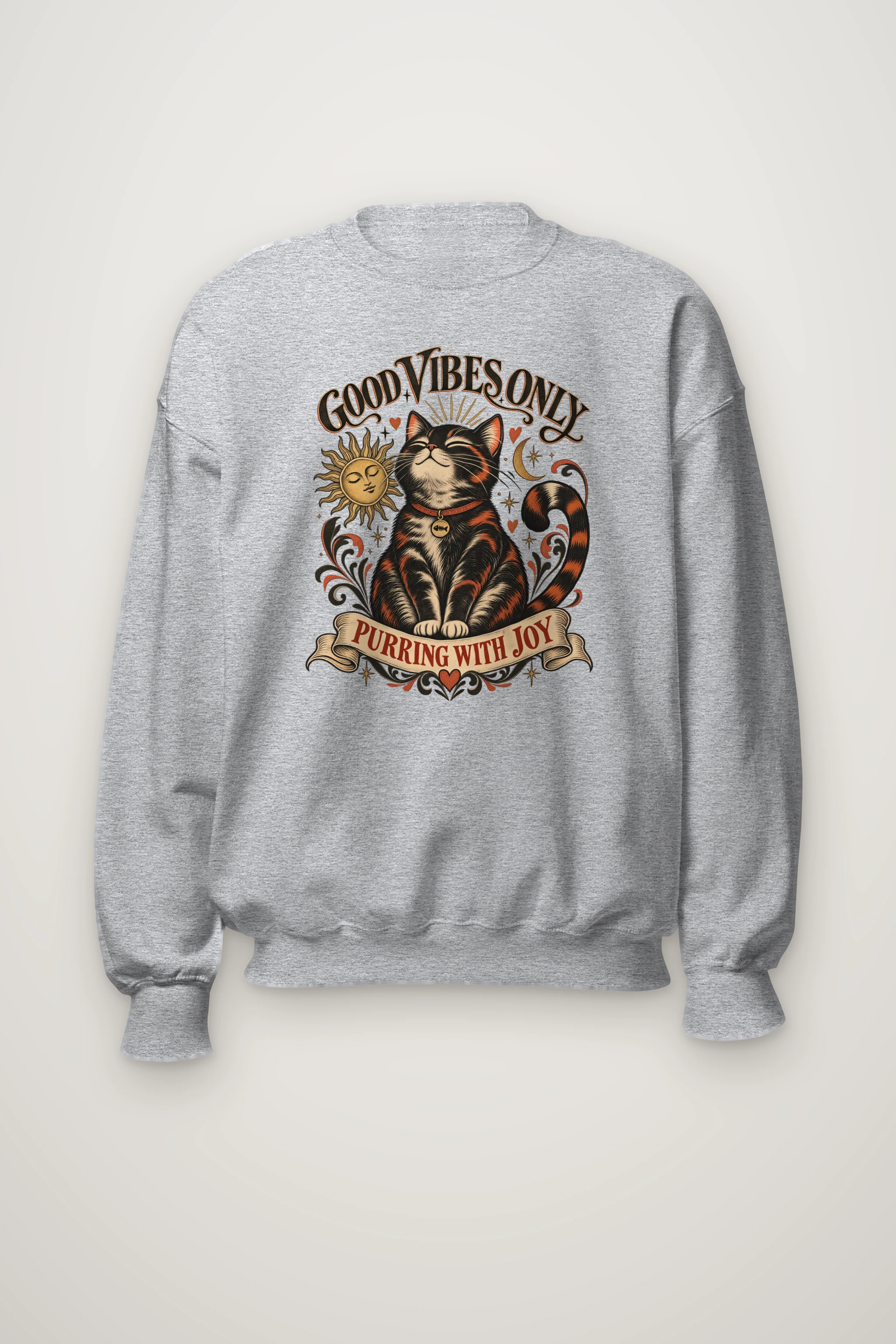 "Purring With Joy" Heavy Blend Unisex Crewneck Sweatshirt