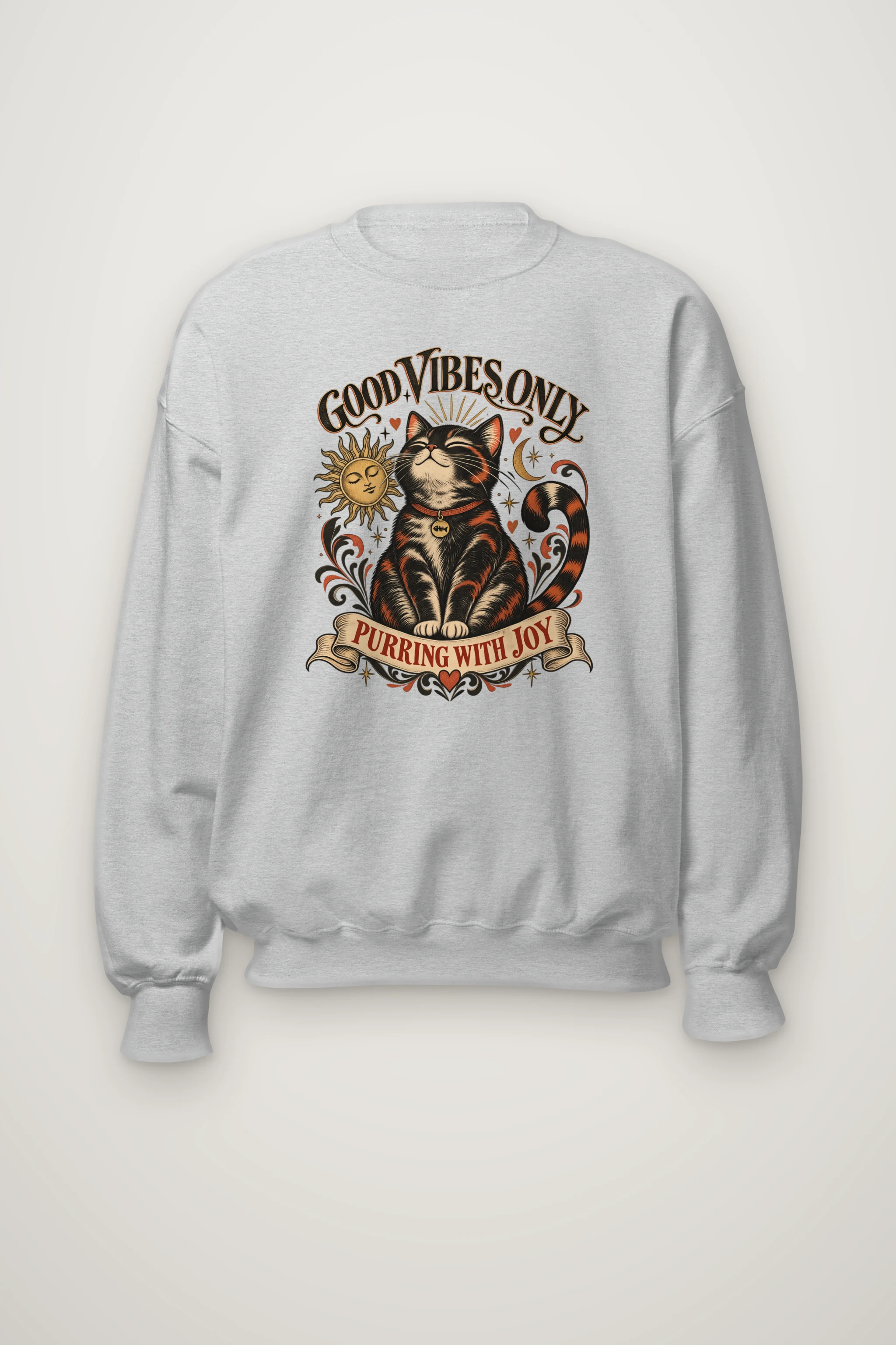 "Purring With Joy" Heavy Blend Unisex Crewneck Sweatshirt