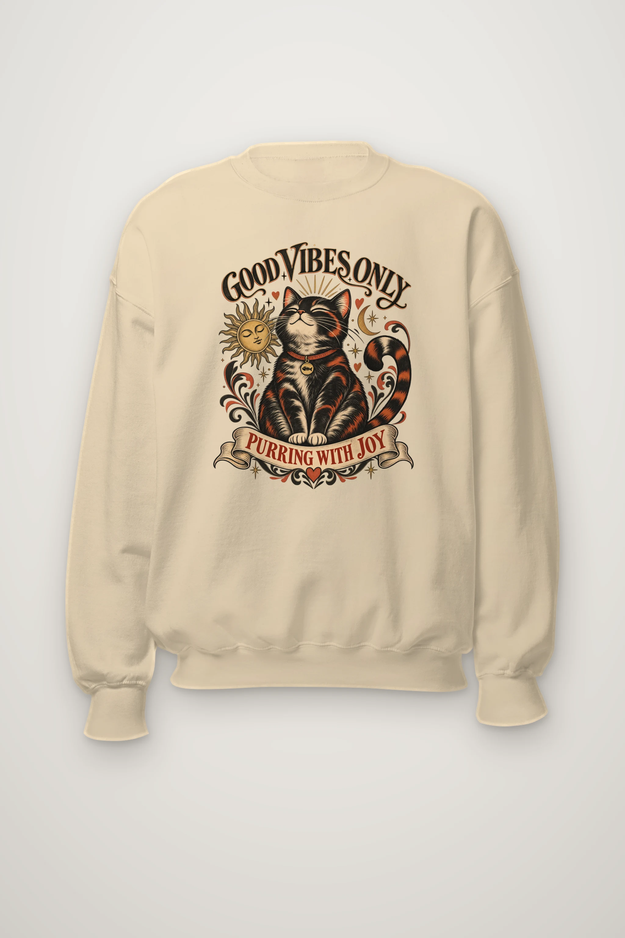 "Purring With Joy" Heavy Blend Unisex Crewneck Sweatshirt