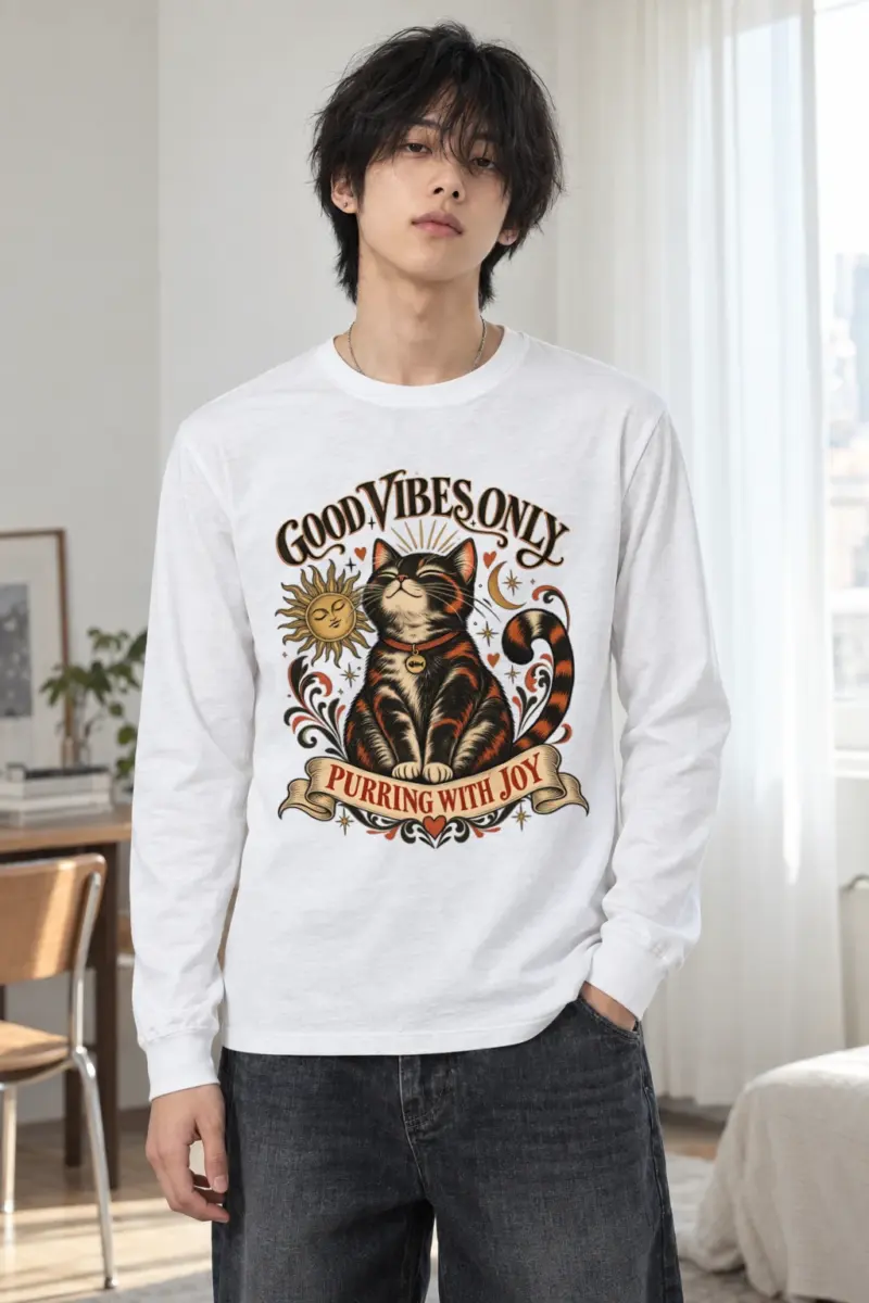 "Purring With Joy" Unisex Longsleeve T-shirt