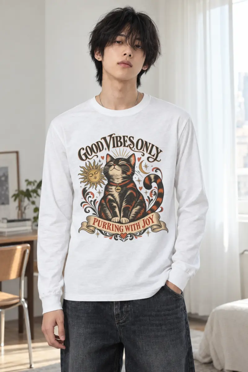 "Purring With Joy" Unisex Longsleeve T-shirt
