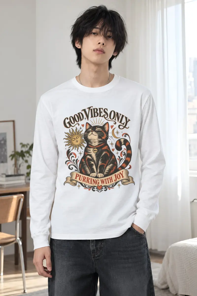 "Purring With Joy" Unisex Longsleeve T-shirt
