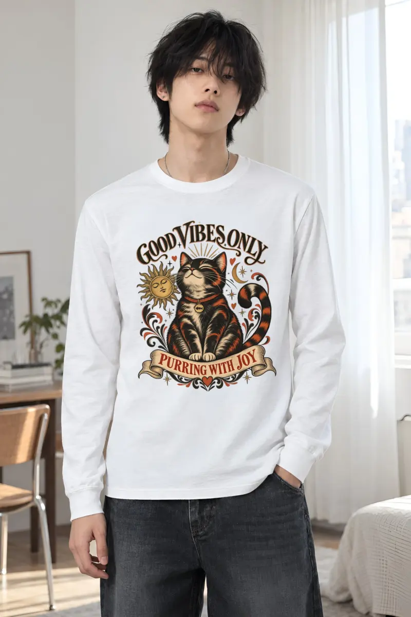 "Purring With Joy" Unisex Longsleeve T-shirt